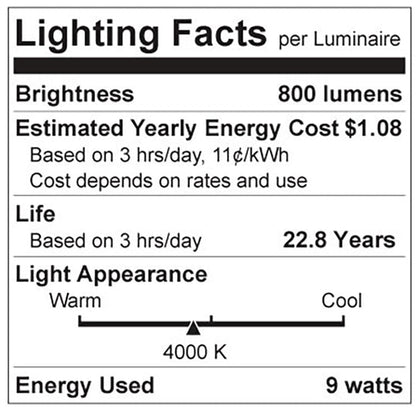 Luxrite LED A19 Light Bulb, E26 - Medium Base, 9W, 4000K - Cool White, 800 Lumens, 80 CRI, Frost Finish, Dimmable, Pack of 4 (LR21427)