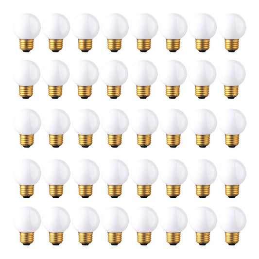 Bulbrite Pack of (40) 25 Watt Dimmable White G16.5 Incandescent Light Bulbs with Medium (E26) Base, 2700K Warm White Light