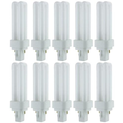 Sunlite PLD13/SP35K/10PK 3500K Neutral White Fluorescent 13W PLD Double U-Shaped Twin Tube CFL Bulbs with 2-Pin GX23-2 Base (10 Pack)