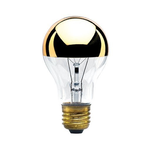 Bulbrite 60A19HG 60 Watt Dimmable Incandescent Half Gold A19 Bulb, Medium Base