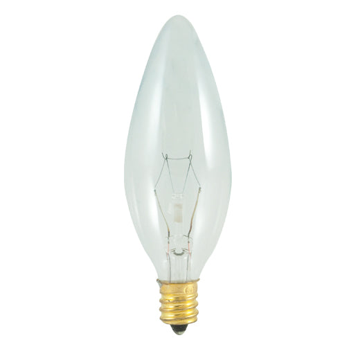 Bulbrite 40CTC/HV 40 Watt High Voltage Incandescent B10 Torpedo Chandelier Bulb, Candelabra Base, Clear