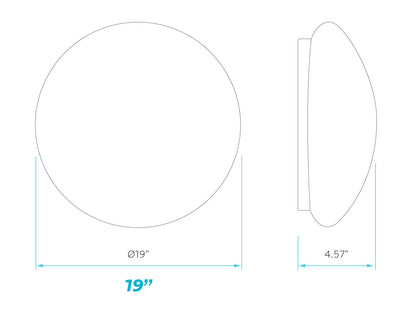 Luxrite Surface Mount LED19"FLUSH/ROUND/3CCT/2 3000K/4000K/5000K Cct Select