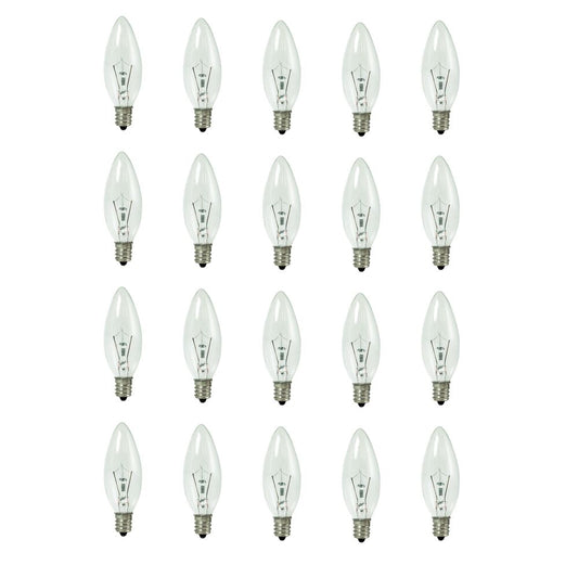 Bulbrite Pack of (20) 10 Watt Dimmable Clear B8 Candelabra Screw (E12) Krypton Light Bulb