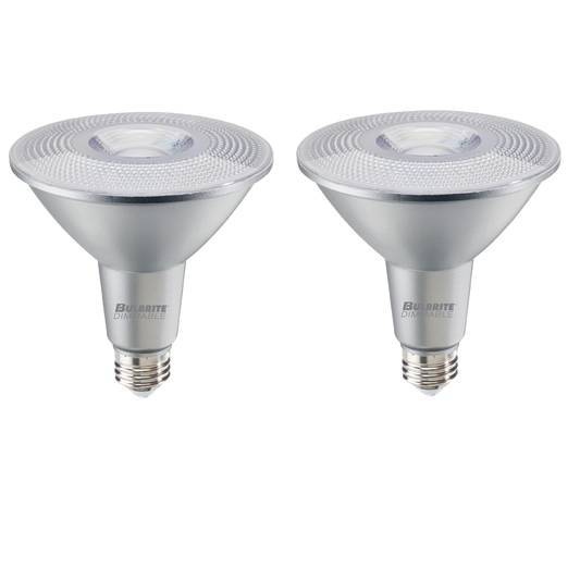 Bulbrite Pack of (2) 15 Watt Dimmable Narrow Flood PAR38 Medium (E26) LED Light Bulb - 1200 Lumens, 2700K