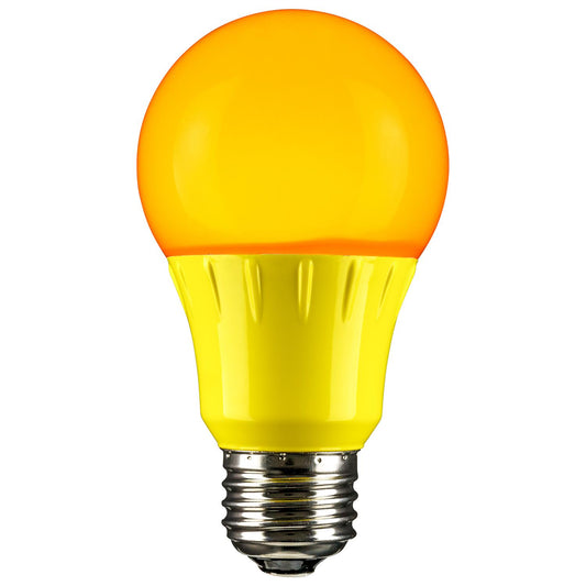 Sunlite LED A Type Colored 3W Light Bulb Medium (E26) Base, Yellow