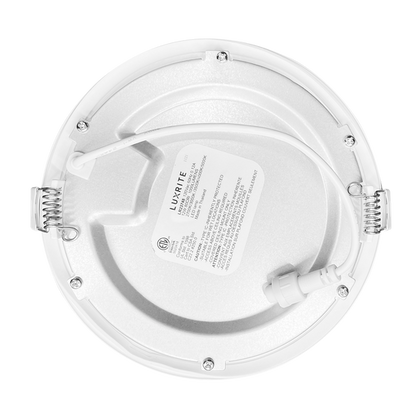 Luxrite LED 5" Mini Panel Round Smooth Canless Wafer Spotlight, 12W, 1000 Lumens, Color Selectable - 2700K/3000K/3500K/4000K/5000K, 80 CRI, White Finish, Dimmable, Pack of 2 (LR23748)