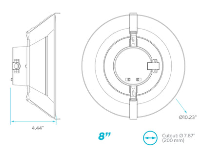 Luxrite Cct Change LED/CDL8/3WO/3CCT/B/JB 3000K/4000K/5000K Cct Select