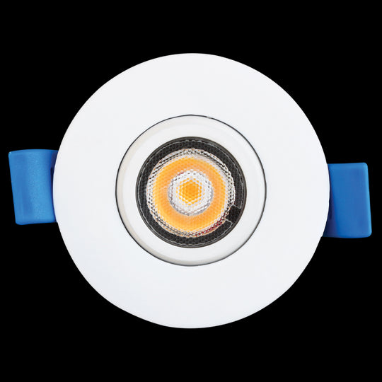 Luxrite LED 2" Round Gimbal Canless Spotlight, 5W, 400 Lumens, Color Selectable - 2700K/3000K/3500K/4000K/5000K, 80 CRI, White Finish, Dimmable, Pack of 2 (LR23236)