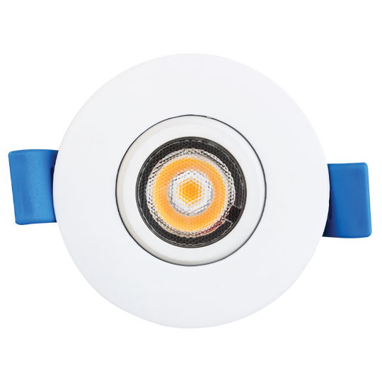 Luxrite LED 2" Round Gimbal Canless Spotlight, 5W, 400 Lumens, Color Selectable - 2700K/3000K/3500K/4000K/5000K, 80 CRI, White Finish, Dimmable (LR23236)