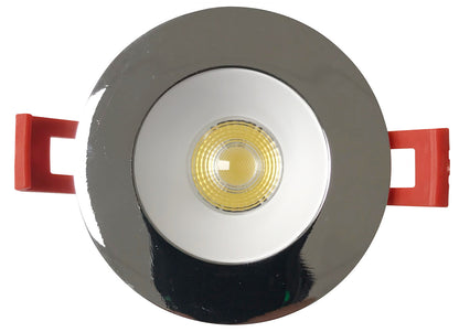 Luxrite 2" Regressed Interchangeable Canless Spotlight Round Trim Chrome Finish, Pack of 5 (LR23430)