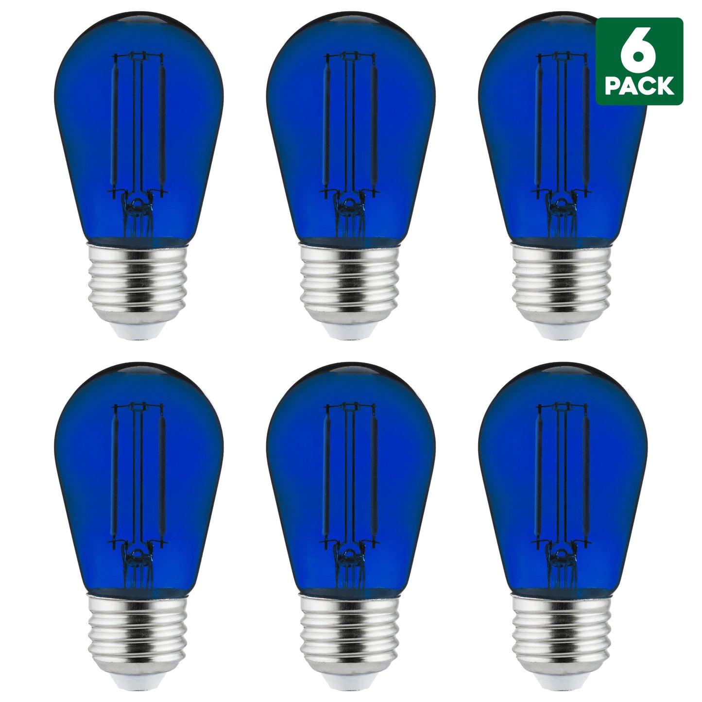 Sunlite LED Transparent Blue Colored S14 Medium Base (E26) Bulb - Parties, Decorative, and Holiday 15,000 Hours Average Life