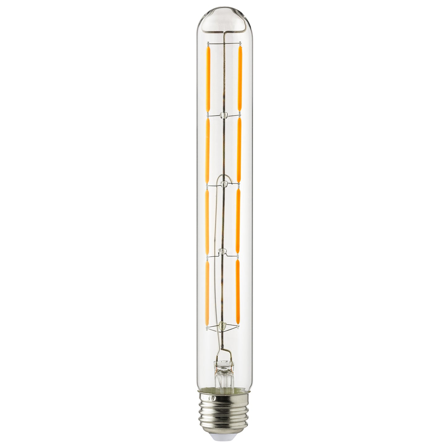 Sunlite LED Filament T10 Tubular Light Bulb, 6 Watts (60W Equivalent), 570 Lumens, Medium E26 Base, 120 Volts, Dimmable, 90 CRI, UL Listed, Title-20 Compliant, 2200K Amber