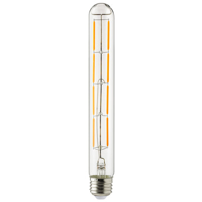 Sunlite LED Filament T10 Tubular Light Bulb, 6 Watts (60W Equivalent), 570 Lumens, Medium E26 Base, 120 Volts, Dimmable, 90 CRI, UL Listed, Title-20 Compliant, 2200K Amber, 5 Pack