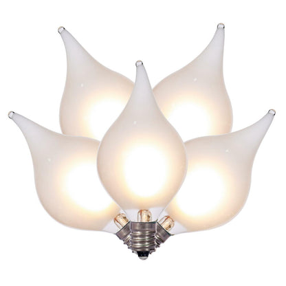 Vickerman 5 Warm White LED G45 Glass Flame Tip Replacement Bulbs. - 3 Pack