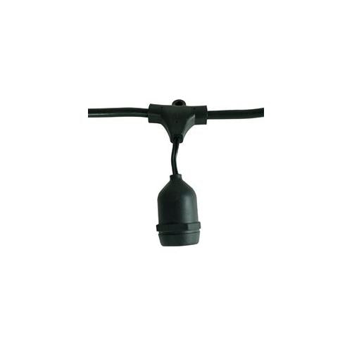 Bulbrite STRING15/E26 Outdoor String Light, 48-Feet, 15 Light Sockets