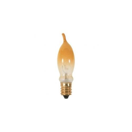 Bulbrite 7.5CFFY/15/3 7.5 Watt Incandescent CA5 Flame Tip Chandelier Bulb, Candelabra Base, Yellow