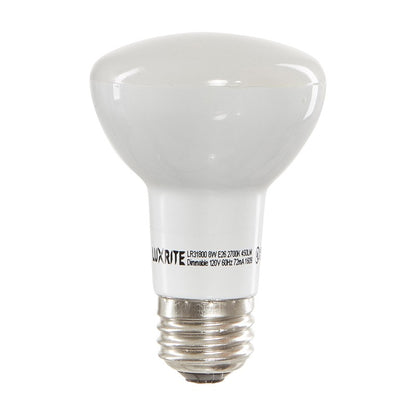 Luxrite LED BR20 Light Bulb, 6.5W, 460 Lumens, 3500K - Natural, 80 CRI, Frosted White Finish, Dimmable, Pack of 8 (LR31842)