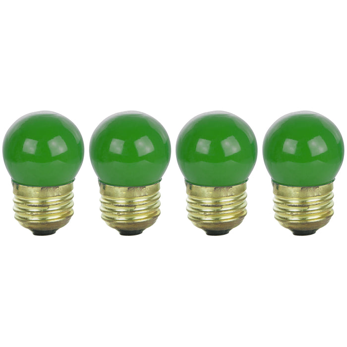 Sunlite 7.5 Watt S11 Colored Indicator, Medium Base, Ceramic Green