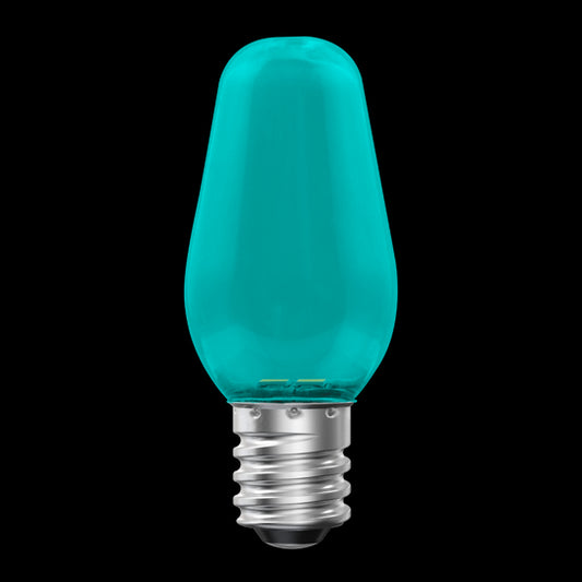 Luxrite LED C7 Small Light Bulb, E12 Candelabra Base, 0.5W, Green Finish, Pack of 12 (LR21752)