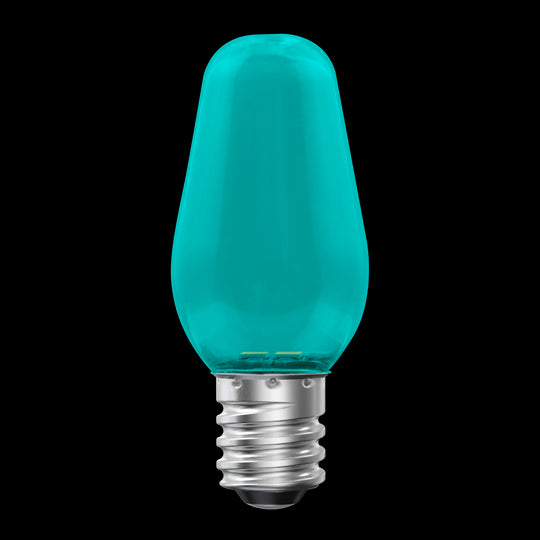 Luxrite LED C7 Small Light Bulb, E12 Candelabra Base, 0.5W, Green Finish (LR21752)