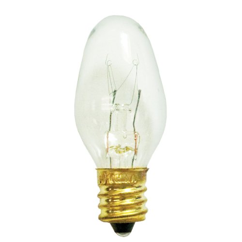 Bulbrite 5C7C-25PK 5 Watt Incandescent Night Light C7 Replacement Bulb, Clear, 25-Pack