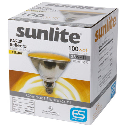 Sunlite 23 Watt Colored PAR38 Reflector, Medium Base, Yellow