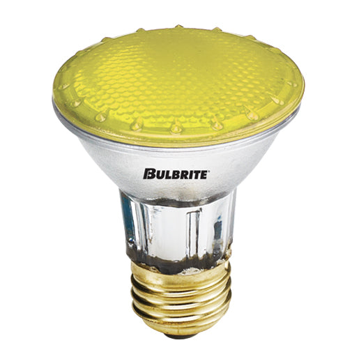 Bulbrite H50PAR20Y 50 Watt Dimmable Colored Light Halogen PAR20, Medium Base, Yellow