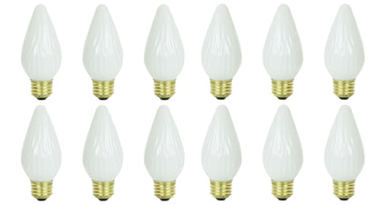 Sunlite 60 Watt Flame Twist Medium Base White, 12-Pack