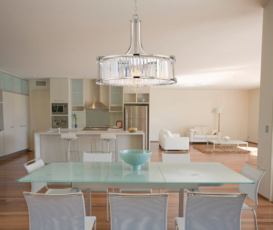 Krys; 4 Light; Crystal Pendant with 60W Vintage Lamps Included; Polished Nickel Finish