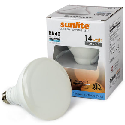Sunlite LED BR40 Reflector 14W (60W Equivalent) Light Bulb Medium (E26) Base, Daylight