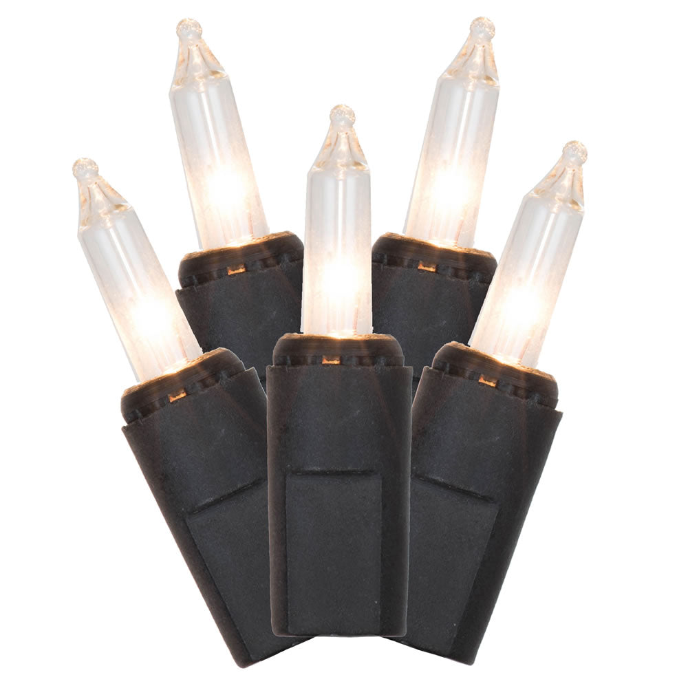 Vickerman 50 LED Warm White Dura-Lit Light on Black Wire, 37' Christmas Light Strand- 2 Pack