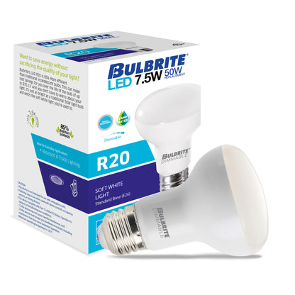 BULBRITE 7.5W LED R20 3000K E26 120V-4PK