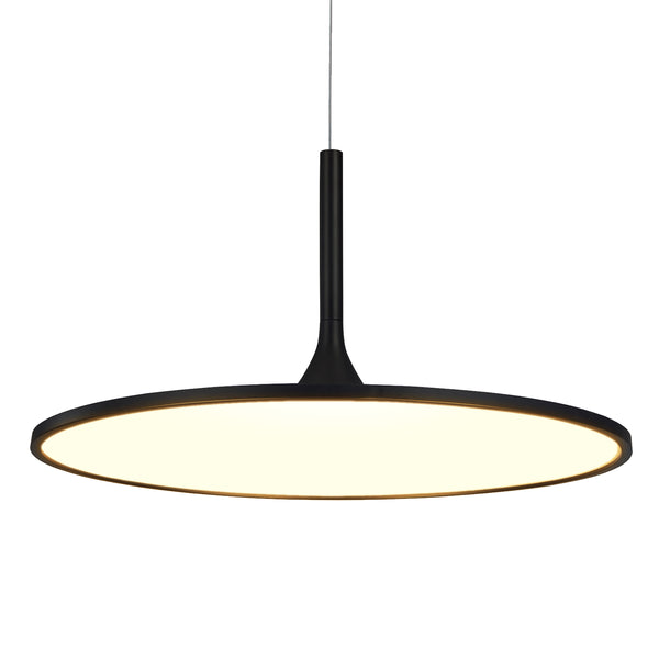 VONN SALM VMC31820BL 24" INTEGRATED LED ETL CERTIFIED PENDANT, HEIGHT ADJUSTABLE DISC CHANDELIER IN BLACK