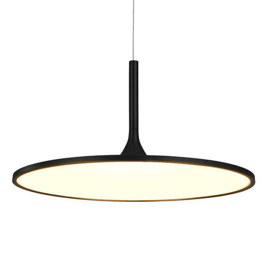 VONN SALM VMC31820BL 24" INTEGRATED LED ETL CERTIFIED PENDANT, HEIGHT ADJUSTABLE DISC CHANDELIER IN BLACK