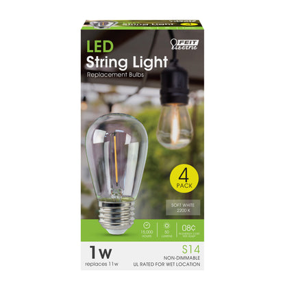 11 Watt Equivalent S14 LED String Light Replacement Bulbs