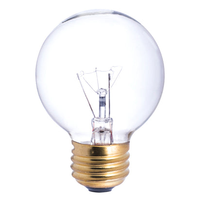 Bulbrite Pack of (40) 25 Watt Dimmable Clear G16.5 Incandescent Light Bulbs with Medium (E26) Base, 2700K Warm White Light