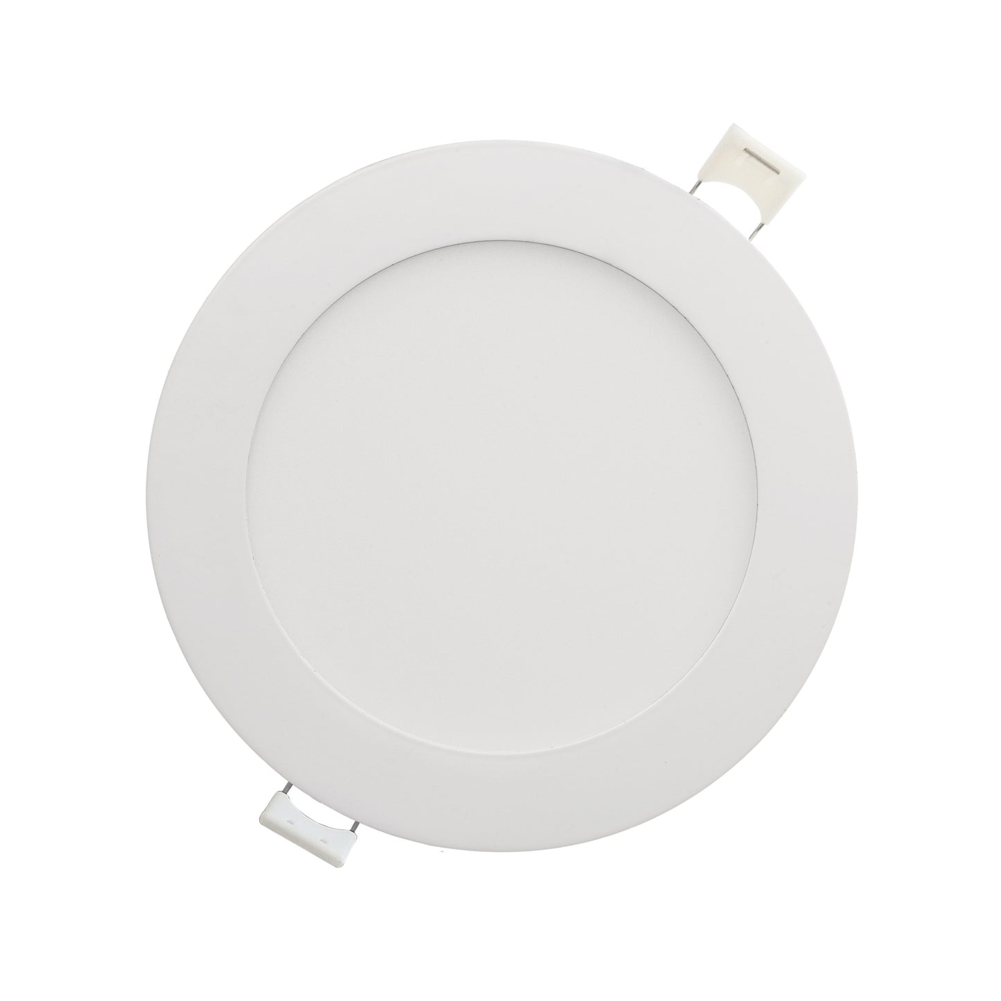 Luxrite LED 6" Mini Panel Round Smooth Canless Wafer Spotlight, 12W, 1000 Lumens, Color Selectable - 2700K/3000K/3500K/4000K/5000K, 80 CRI, White Finish, Dimmable (LR23761)