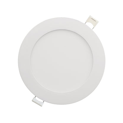 Luxrite LED 6" Mini Panel Round Smooth Canless Wafer Spotlight, 12W, 1000 Lumens, Color Selectable - 2700K/3000K/3500K/4000K/5000K, 80 CRI, White Finish, Dimmable (LR23761)