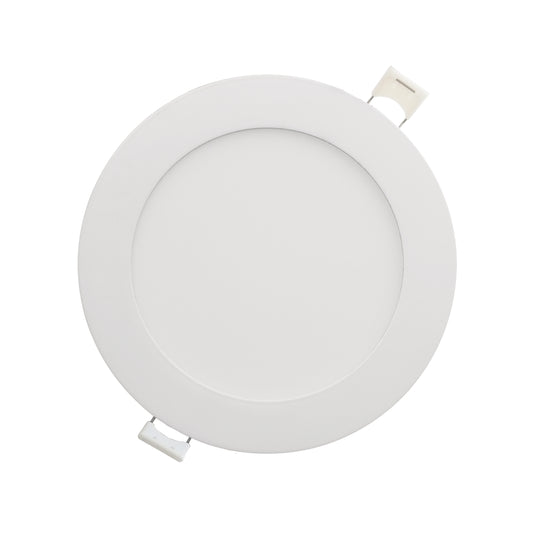 Luxrite LED 6" Mini Panel Round Smooth Canless Wafer Spotlight, 12W, 1000 Lumens, Color Selectable - 2700K/3000K/3500K/4000K/5000K, 80 CRI, White Finish, Dimmable (LR23761)