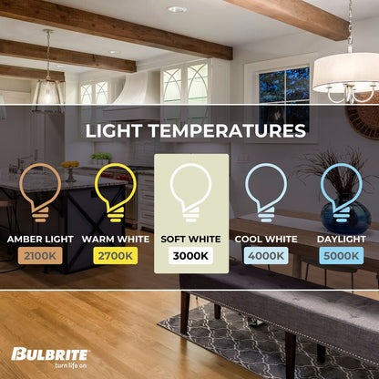 Bulbrite LED Filament Pack of (4) 13 Watt Dimmable ST18 Light Bulbs with a Clear Finish and Medium (E26) Base - 3000K (Soft White Light), 1400 Lumens