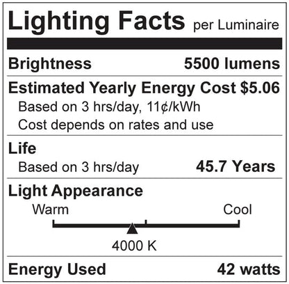 Luxrite LED 8' T8 Ballast Bypass Tube, R17D Base, 42W, 5400 Lumens, 4000K - Cool White, 82 CRI, Frosted White Finish, Pack of 2 (LR34135)