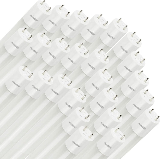 Sunlite 88433 LED T8 Ballast Bypass Light Tube (Type B) 4 Foot, 14W (F32T8 Equal), 1700 Lm, Medium G13 Base, Dual End Connection, Frosted, UL Listed, 3000K Warm White, 25 Count