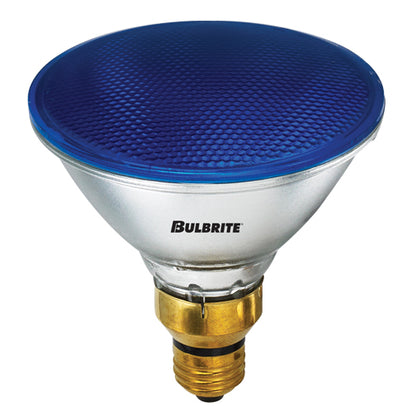 Bulbrite H90PAR38B 90 Watt Dimmable Colored Light Halogen PAR38, Medium Base, Blue