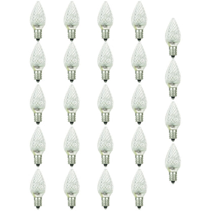 Sunlite 80703 LED C7 Holiday Decorative Bulb 0.4 Watts, E12 Candelabra Base, Faceted Christmas-Lights Nightlight