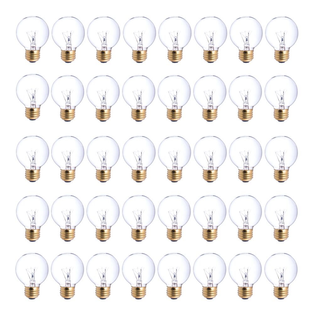 Bulbrite Pack of (40) 25 Watt Dimmable Clear G16.5 Incandescent Light Bulbs with Medium (E26) Base, 2700K Warm White Light