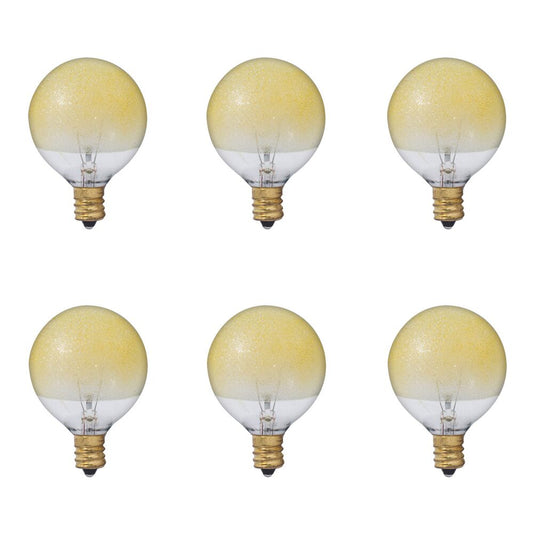 BULBRITE 40W G16 AMBER ICE E12 120V-6PK