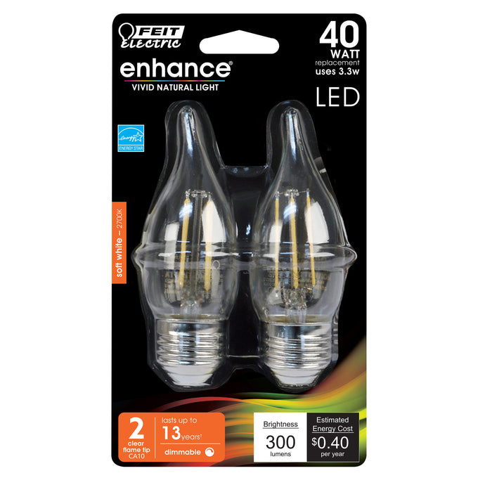 300 Lumen 2700K Dimmable Flame Tip LED