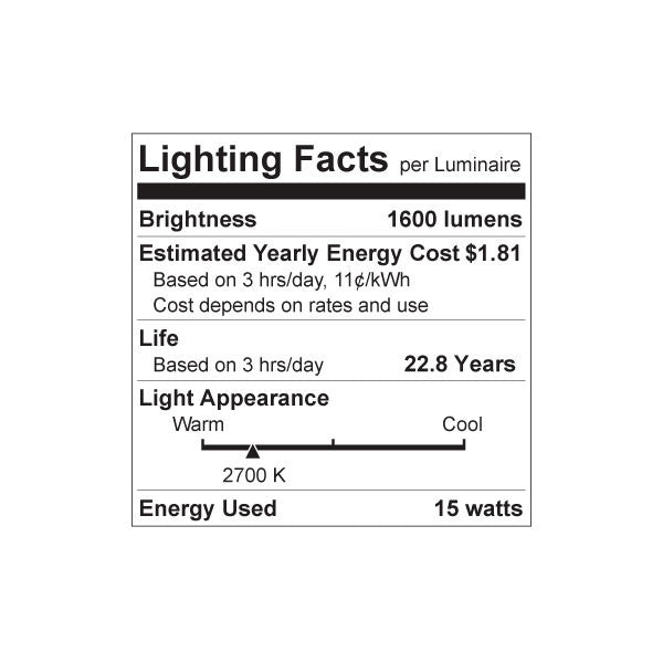 Luxrite LED A19 Light Bulb, E26 - Medium Base, 15W, 2700K - Warm White, 1600 Lumens, 80 CRI, Frost Finish, Dimmable, Pack of 4 (LR21445)