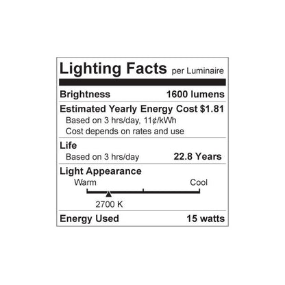 Luxrite LED A19 Light Bulb, E26 - Medium Base, 15W, 2700K - Warm White, 1600 Lumens, 80 CRI, Frost Finish, Dimmable, Pack of 4 (LR21445)