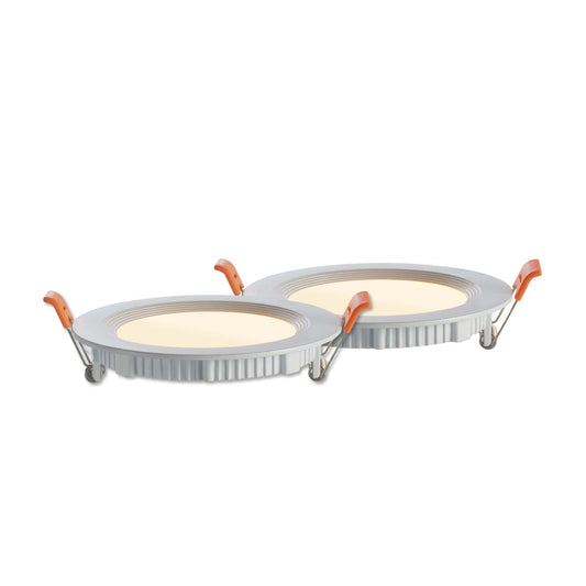 Bulbrite Pack of (2) LED 4" Round Recessed Downlight Fixture with Metal Jbox, 65W Equivalent, 3000K/Soft White, White Finish